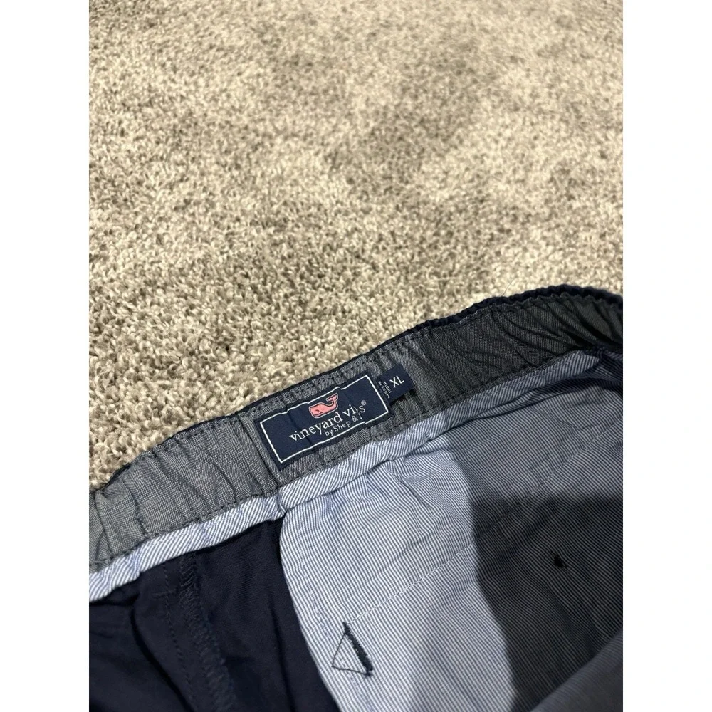 Vineyard Vines Mens XL On-The-Go Pants Navy Blue Elastic‎ Waist Drawstring Chino